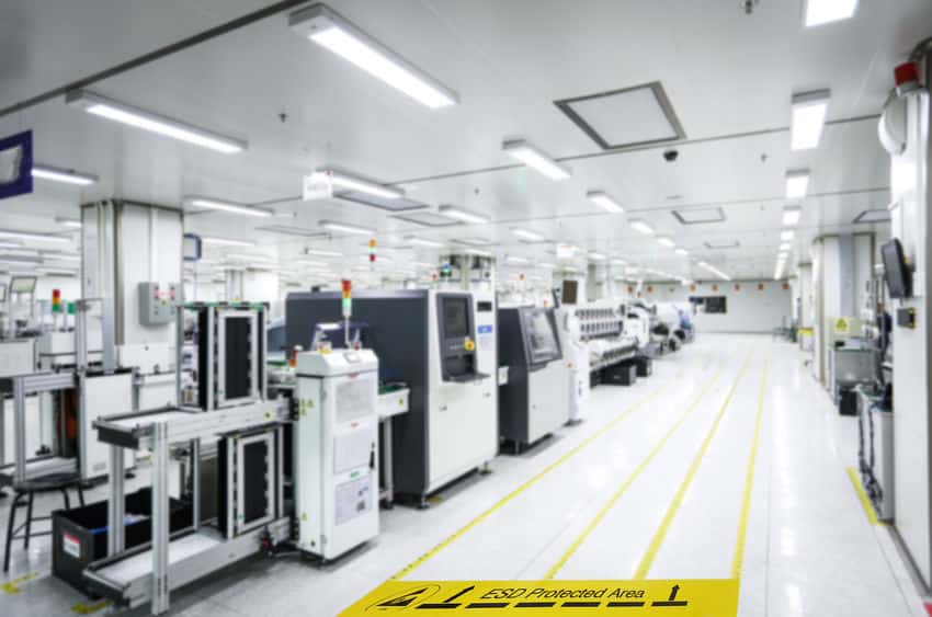 On a floor of the electronics manufacturing covered industrial l ESD