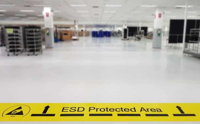 On a floor of the electronics manufacturing covered industrial l ESD Plant Auditor / Training