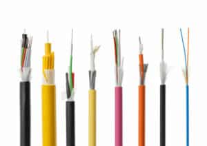 Fiber optical cable detail isolated on white glasvezel